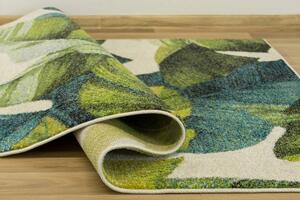 Makro Abra Moderní kusový koberec Green Garden E747 Listy rostlin zelený Rozměr: 140x190 cm
