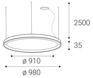 LED2 - LED Stmívatelný lustr na lanku BELLA LED/80W/230V 3000K/4000K černá