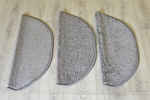 Betap Kobercový nášlap na schody FLORYDA 30 šedý Rozměr: 65 cm x 24 cm + 3 cm (zahnutí)