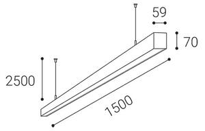 LED2 - LED Lustr na lanku NOLI LED/60W/230V 3000K/3500K/4000K bílá