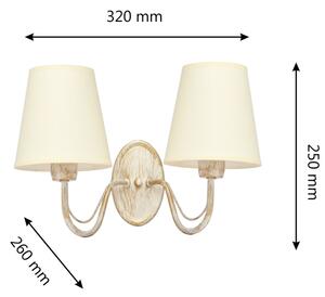 Nástěnná lampa MALBO 2xE27/15W/230V béžová