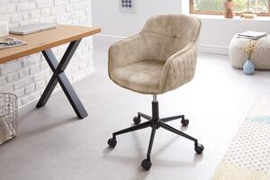 Pracovní židle EUPHORIA šampaňská samet Nábytek | Kancelářský nábytek | Židle