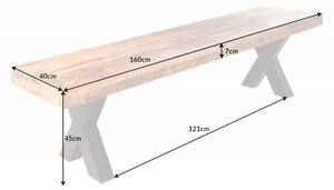 Stolová lavice IRON CRAFT X NATUR 160 CM masiv mango Nábytek | Jídelní prostory | Stolové lavice