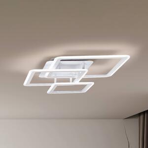 FISCHER & HONSEL LED stropní svítidlo Gelder, pískově bílé, délka 65 cm, kovové, RGBW,, stmívatelný, Bílá / opál, Obývací pokoj / jídelna, kov, Moderní