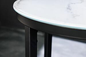 Bílý kulatý odkládací stolek Elegance 40 cm