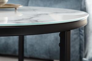 Konferenční stolek ELEGANCE BLACK 60 CM bílý mramorový vzhled Nábytek | Obývací pokoj | Konferenční stolky | Všechny konferenční stolky