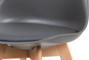 Jídelní židle Autronic CT-752 GREY – plast / PU kůže / masiv buk