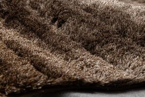 Makro Abra Kusový shaggy koberec FLIM 007-B3 Pruhy hnědý Rozměr: 80x150 cm