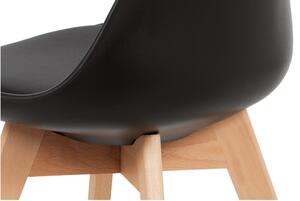 Jídelní židle Autronic CT-752 BK – plast / PU kůže / masiv buk