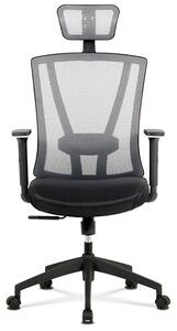 Kancelářská ergonomická židle NUOVO – šedá, s podhlavníkem i bederní opěrou