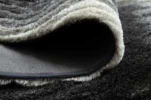 Makro Abra Kusový shaggy koberec FLIM 006-B1 Pruhy šedý Rozměr: 80x150 cm
