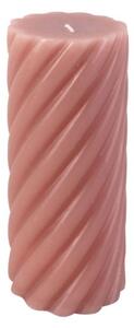 Sloupová svíčka Swirl velká růžová 15cm Present Time (Barva- růžová)