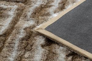 Makro Abra Kusový shaggy koberec FLIM 010-B1 Geometrický vzor béžový Rozměr: 80x150 cm