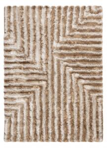 Makro Abra Kusový shaggy koberec FLIM 010-B1 Geometrický vzor béžový Rozměr: 80x150 cm