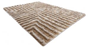 Makro Abra Kusový shaggy koberec FLIM 010-B1 Geometrický vzor béžový Rozměr: 80x150 cm
