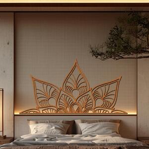 Dřevo života | Dřevěná mandala k posteli KVET | Rozměry (cm): 90x46 | Barva: Šedá