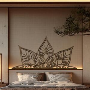 Dřevo života | Dřevěná mandala k posteli KVET | Rozměry (cm): 90x46 | Barva: Bílá
