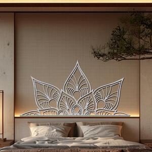 Dřevo života | Dřevěná mandala k posteli KVET | Rozměry (cm): 90x46 | Barva: Černá