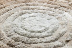 Makro Abra Kusový shaggy koberec FLIM 008-B1 Kruhy béžový Rozměr: 80x150 cm