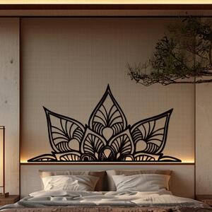 Dřevo života | Dřevěná mandala k posteli KVET | Rozměry (cm): 90x46 | Barva: Černá