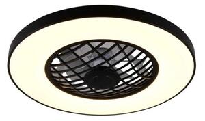 Trio Leuchten R64462102 LINKöPING - Stropní černý RGB LED ventilátor s dálkovým ovladačem a bluetooth reproduktorem, LED 53W, 2700-6500K, Ø 59cm (LED RGB stropní ventilátor stmívatelný ovladačem)