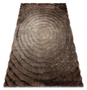 Makro Abra Kusový shaggy koberec FLIM 008-B7 Kruhy hnědý Rozměr: 80x150 cm