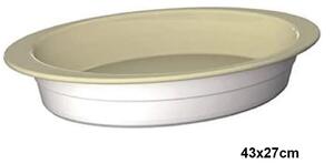 Keramická forma na pečení / pekáč oválný 43x27cm Bake'nHot Wesco (barva-bílá/mandlová)
