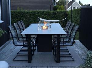 VERDI - jídelní stůl s plynovým ohništěm BASALT GRAY 220x110 cm Exteriér | Zahradní stoly