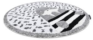 Makro Abra Kulatý dětský koberec JOY Mrož šedý krémový Rozměr: průměr 160 cm