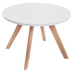 Dřevěný stolek Eirik, nohy natura ~ v40 x Ø60 cm - Bílá