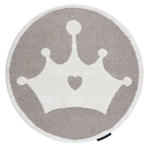 Makro Abra Kulatý dětský koberec JOY Královská koruna béžový krémový Rozměr: průměr 120 cm