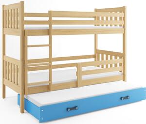 BMS Group Dětská patrová postel s přistýlkou CARINO 190x80 borovice Barva šuplíku: Grafit