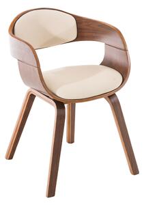 Židle King, dřevěné nohy ořech - Krémová