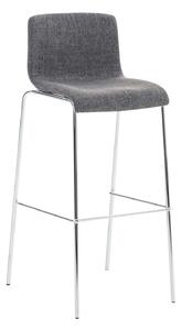 Barová židle Hoover ~ látka, kovové nohy chrom - Světle šedá
