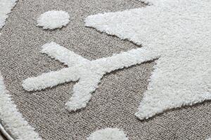 Makro Abra Kulatý dětský koberec JOY Sněhová vločka sníh béžový krémový Rozměr: průměr 120 cm