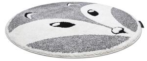 Makro Abra Kulatý dětský koberec JOY Liška šedý krémový Rozměr: průměr 120 cm