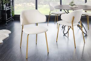 Jídelní židle TRACY bílá/zlatá colin bouclé Nábytek | Jídelní prostory | Jídelní židle | Všechny jídelní židle