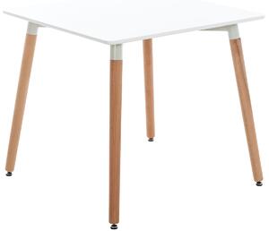 Stůl dřevěný Viborg 80 natura / bílá ~ v75 x 80 x 80 cm