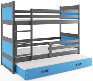 BMS Group Dětská patrová postel s přistýlkou RICO grafit Velikost postele: 160x80 cm, Barva šuplíku: Grafit