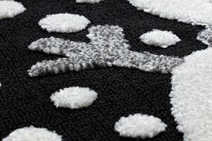 Makro Abra Kulatý dětský koberec JOY Sněhulák černý krémový Rozměr: průměr 120 cm