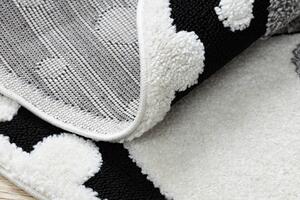 Makro Abra Kulatý dětský koberec JOY Sněhulák černý krémový Rozměr: průměr 140 cm