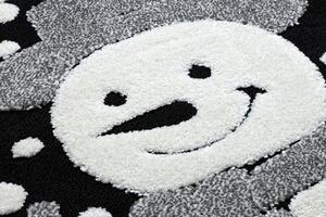 Makro Abra Kulatý dětský koberec JOY Sněhulák černý krémový Rozměr: průměr 160 cm