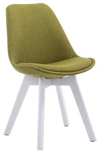 Židle Borne V2 látka, dřevené nohy bílé - Zelená