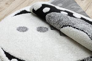 Makro Abra Kulatý dětský koberec JOY Sněhulák černý krémový Rozměr: průměr 140 cm