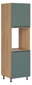 BRW Kuchyně Family Line Iris DPS-60/207-L/L, dub hikora/boho green matt