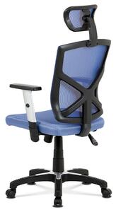 Kancelářská židle na kolečkách BOLSTER – modrá, s podhlavníkem a područkami