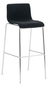 Barová židle Hoover ~ látka, kovové nohy chrom - Černá