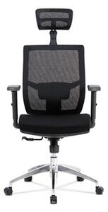 Kancelářská ergonomická židle SUPERMAX — černá, s bederní opěrkou i podhlavníkem