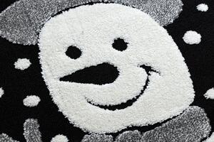 Makro Abra Dětský kusový koberec JOY Sněhulák černý krémový Rozměr: 120x170 cm