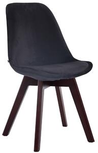 Židle Borne V2 ~ samet, dřevené nohy ořech - Černá